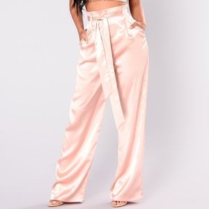 Satin Wide Leg Satin Pants